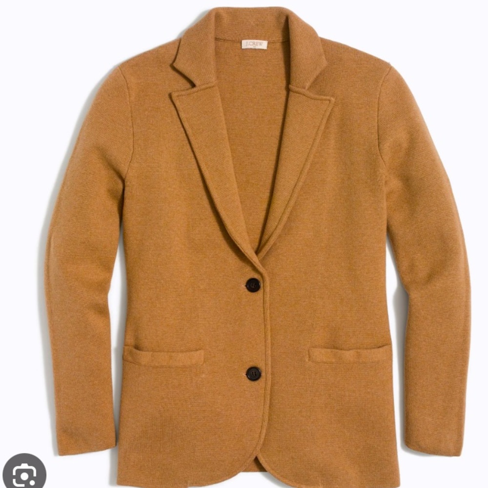 J. Crew tan/camel knit blazer